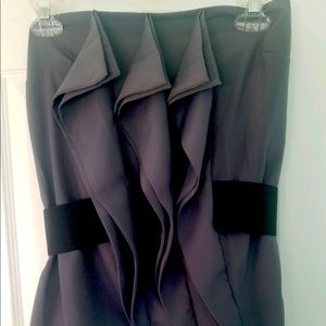 Grey tube top with black elastic band